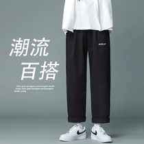 Spring and autumn new trousers mens loose straight tube senior sense fried street thin ankle-length pants trend Joker casual pants