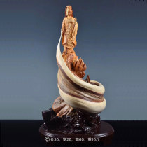  Taihang cliff cypress ornaments Root carving natural conformal landscape Guanyin Maitreya Dharma living room Wood carving Household crafts