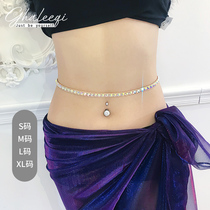 Song Liqi belly dance waist chain beginner 2021 new anti-allergic hand hot diamond waist chain sexy versatile umbilical cord chain