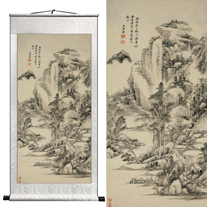 绢本山水挂画卷轴-绢本山水挂画卷轴促销价格、绢本山水挂画卷轴品牌- 淘宝