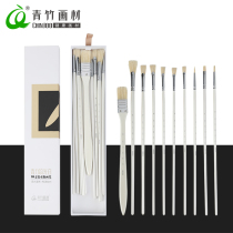 Green Bamboo Streamlight White Gouache Pen Set Jin Dian Black 10 Pack Beginners Pen Painting Color Art Students