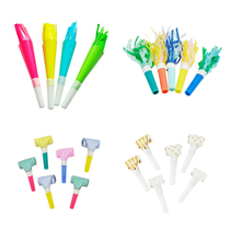 Color Streaming Su Striped Blow Dragon Roll Mouth Whistle Trumpeter Adults Party Birthday Party Childrens Toy Event Bassist