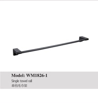 Emeko stainless steel black single-grade towel rack double-stall towel hanging WM1826-1 bathroom pendant shop