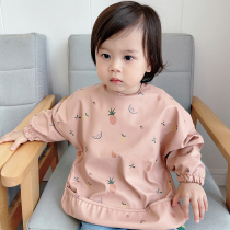 Export Denmark auxiliary food cover Baby meal bib Waterproof rice pocket anti-dirty apron apron Childrens rice clothing protective clothing