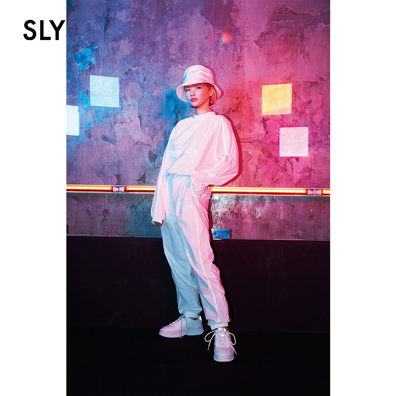 SLY X PUMA co-branded stylish solid-color round-neck sports top 030DSA01-0030