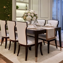 New Chinese style dining table and chairs Combined modern Chinese style Villa Clubhouse Hotel Dining-style board room solid wood minimalist furnishings