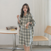 Holiday Casual ~ Pregnant Woman Retro Plaid Shirt 2022 Fashion new spring dress Careable cardiovert blouse