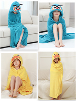 Childrens bath towel cloak with hat than cotton absorbent quick-drying swimming can be worn can be wrapped bathrobe baby special child Summer