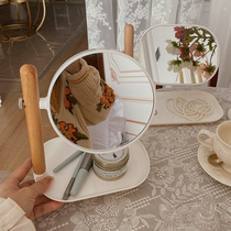 Net red in wind wood mirror mirror desktop can set up a maiden student dorm double-sided dresser