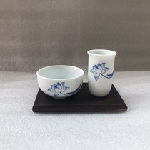 White porcelain smell cup set Single Cup kung fu tea set coaster tea ceremony tea art accessories tea cup tea cup tea utensils tea utensils