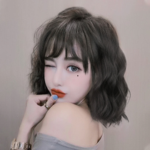  Wig female short hair summer net red water ripple short curly hair round face natural full headgear simulation bobble wig set