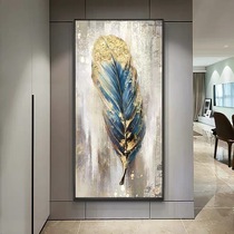 Pure hand-painted abstract three-dimensional oil painting porch living room decoration painting Nordic vertical aisle single mural light luxury hanging painting