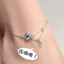 2021 New Tide Bell anklet female summer sterling silver Palace Bell high-end high-end ring ankle Adult Net red light luxury