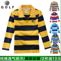 golf childrens clothing T-shirt autumn boys long sleeve middle child cotton top girl golf ball clothes polo shirt