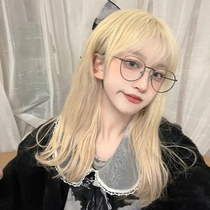 rose wig female long hair natural full head cover type platinum round face shoulder length clavicle hair age reduction short hair set