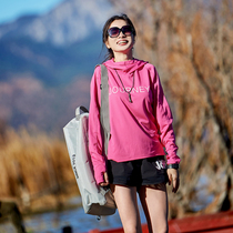 Beijing Forest Outdoor Travel New Product Slim Leisure Stretch Hood Quick Dry T-shirt Long Sleeve Top Women