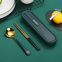 304 stainless steel chopstick spoon portable cutlery student Three single suit for work family outside with containing box