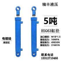 Hydraulic cylinder oil top 5 tons 63 cylinder diameter two-way hydraulic cylinder Engineering cylinder Pumping station power unit Small cylinder
