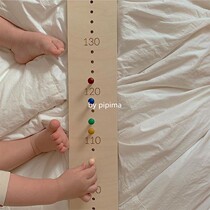 Ass mother Nordic ins Korean style solid wood height ruler Baby children tailor-made high decoration photo background props