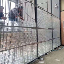  Custom solid glass brick Bubble transparent partition wall Square crystal brick wall brick hot melt color frosted long strip
