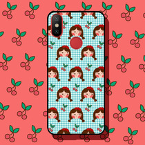 # Hi melon handmade# cute Hi melon Mark Cherry pattern tempered glass phone case any model