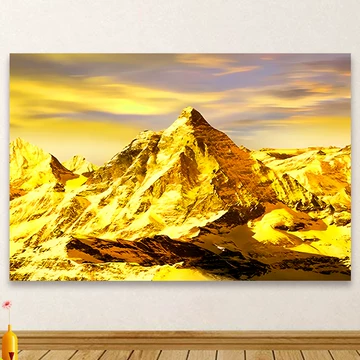 日本画 山の風景 金色背景 60cm x 50cm 「八海山」 Amazon.co.jp: ポスター 山 自然 風水 絵 山の絵 緑の絵 玄関 開運