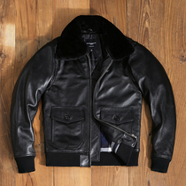 Imported first-layer cowhide G1 air force flight suit plus cotton thick leather leather jacket mens fur collar large size leather jacket jacket