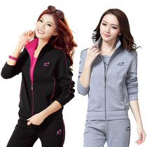  2021 new middle-aged and elderly sports suit womens spring and autumn 40-year-old 50 pure cotton loose casual clothes mothers three-piece suit