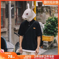 Rabbit Xiansen Summer Paul short-sleeved print fake Two T-shirt trendoler polo shirt retro loose lapel Street tee
