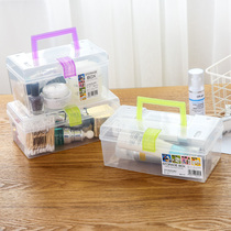 Transparent plastic storage box multifunctional hand-held sundries snack storage box toy clothing small storage box