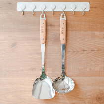 304 stainless steel spatula set Kitchen kitchenware supplies Cooking shovel Long handle frying spoon High temperature resistant soup spoon