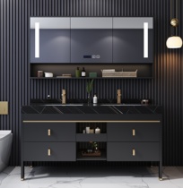 Light luxury smart bathroom rock board one bathroom cabinet combination modern simple toilet wash table face wash basin