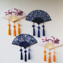 Kindergarten creative air hanging decoration classroom corridor environment layout blue and white porcelain folding fan Chinese style crafts decoration