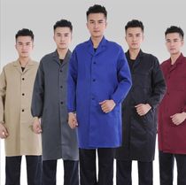 Mens and womens long blue coats overalls long-sleeved blue handling clothes warehouse management work clothes dust-proof clothes labor insurance