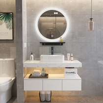 Nordic bathroom cabinet modern simple bathroom basin mirror cabinet toilet wash table washbasin cabinet combination