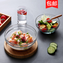 Transparent glass bowl household dessert fruit salad bowl large heat-resistant soup bowl creative eating small tableware instant bowl