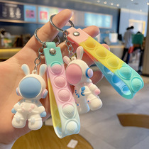 New key buckle in space rabbit female fine bag decorated cute in car key chain ring ring