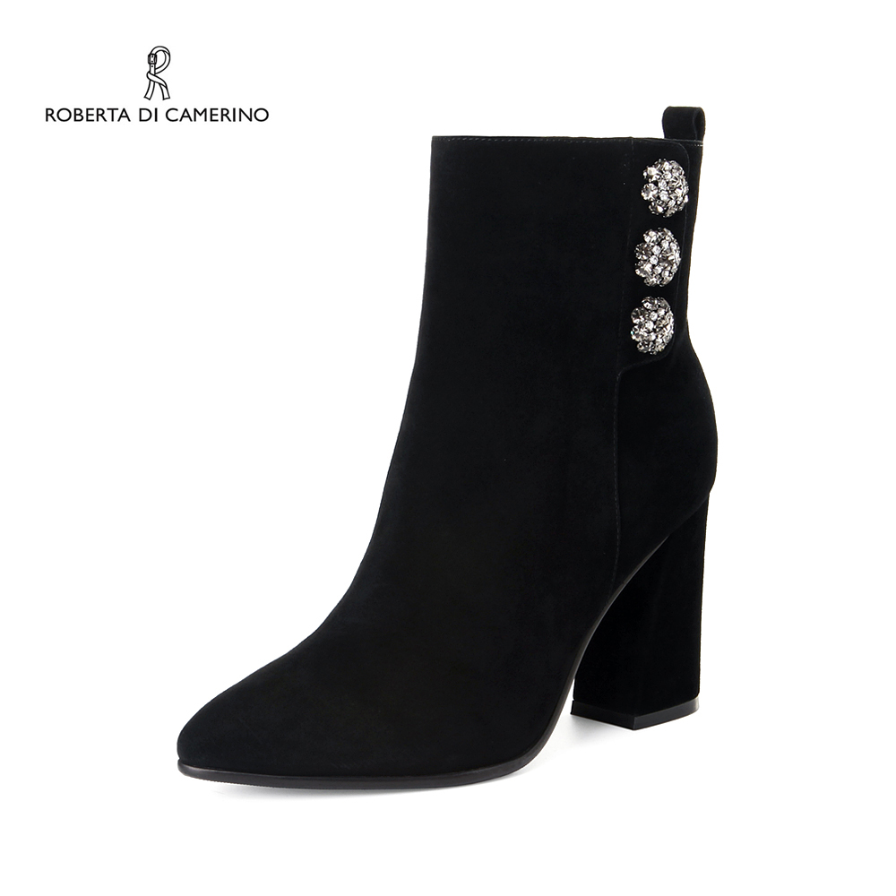 Roberta Nobel Boots Fall and Winter Fashion Water Drill Rough High-heeled Shoes RA88010