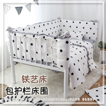 Crib bed fence wrought iron children splicing anti-collision bed soft bag cotton anti-drop cloth baby cotton bedding