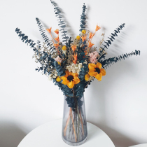 Mori light luxury bouquet 70 everlasting flower arrangement eucalyptus leaf Nordic TV cabinet dry flower decoration ornaments