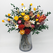 Imported dried flowers real flowers immortal flowers diy bouquet material living room table decoration housewarming gift light luxury flower arrangement