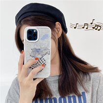 Doodle love black white grid suitable for iPhone12 11ProMax Apple XS XR mobile phone case silicone 78plus