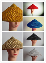 Bamboo woven hat hat adult men and women multi-color pineapple dance props Tea hat shade Bamboo hat Rain hat monk