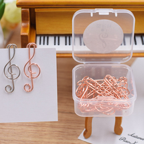 Electroplated metal note paper clip Treble clef buckle pin Treble note music symbol trumpet needle Student gift