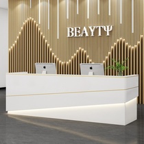 Simple and modern company front desk reception desk clothing store beauty salon bar counter cashier paint counter light luxury and small
