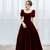 Velvet Toast Bride Plus Size Fat mm Autumn 2021 New Wine Door Evening Dress Engagement Dress