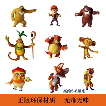 Genuine bear haunt cake decoration decoration birthday gift mini baking doll bald strong bear big bear two sets