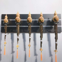 Guitar hanging board slot piano line decorative wall black bar boutique new Ukulele bass gourd wire hook musical instrument display rack