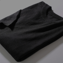 Welfare came to the factory tail single cut mens black thin bottoming cardigan Mens Round Neck Slim sweater