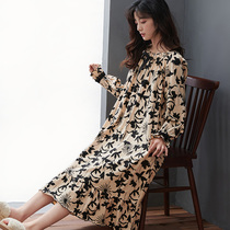 Sleeping dress ladies spring and autumn sexy cotton long sleeve pajamas princess style sweet loose dress autumn fairy dress